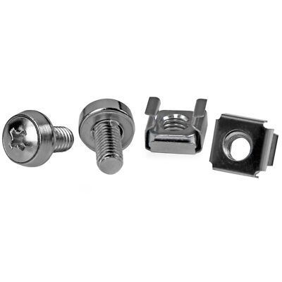 StarTech CABSCREWM6 50 Pkg M6 Mounting Screws and Cage Nuts for Server Rack
