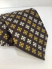 Vintage Men  s Wemlon Wembley   Polyester Neck Tie Brown/Gold/Ivory RETRO