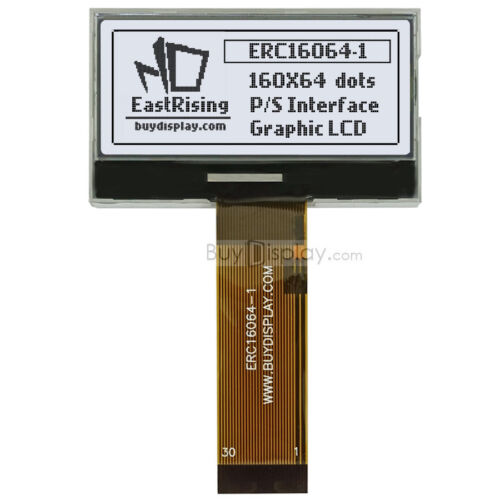 2" LCD-Modul 160x64 Grafikanzeige, parallel + SPI seriell + I2C mit Tutorial, Anschluss - Bild 1 von 6