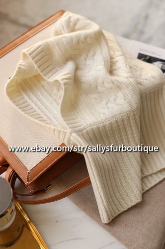 100% Pure Mongolian Cashmere Snood Neck Scarf Headband Hat Soft Delicate Unisex - Picture 17 of 49