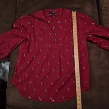 ARIAT CHIMAYO COLLECTION TOP CENTINELA COLLECTION BUTTON V-NECK MEDIUM