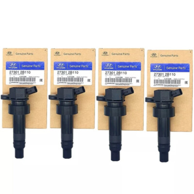 4PC Genuine Ignition Coil For Hyundai Veloster Kia Forte1.6L Turbo 273012B110 US
