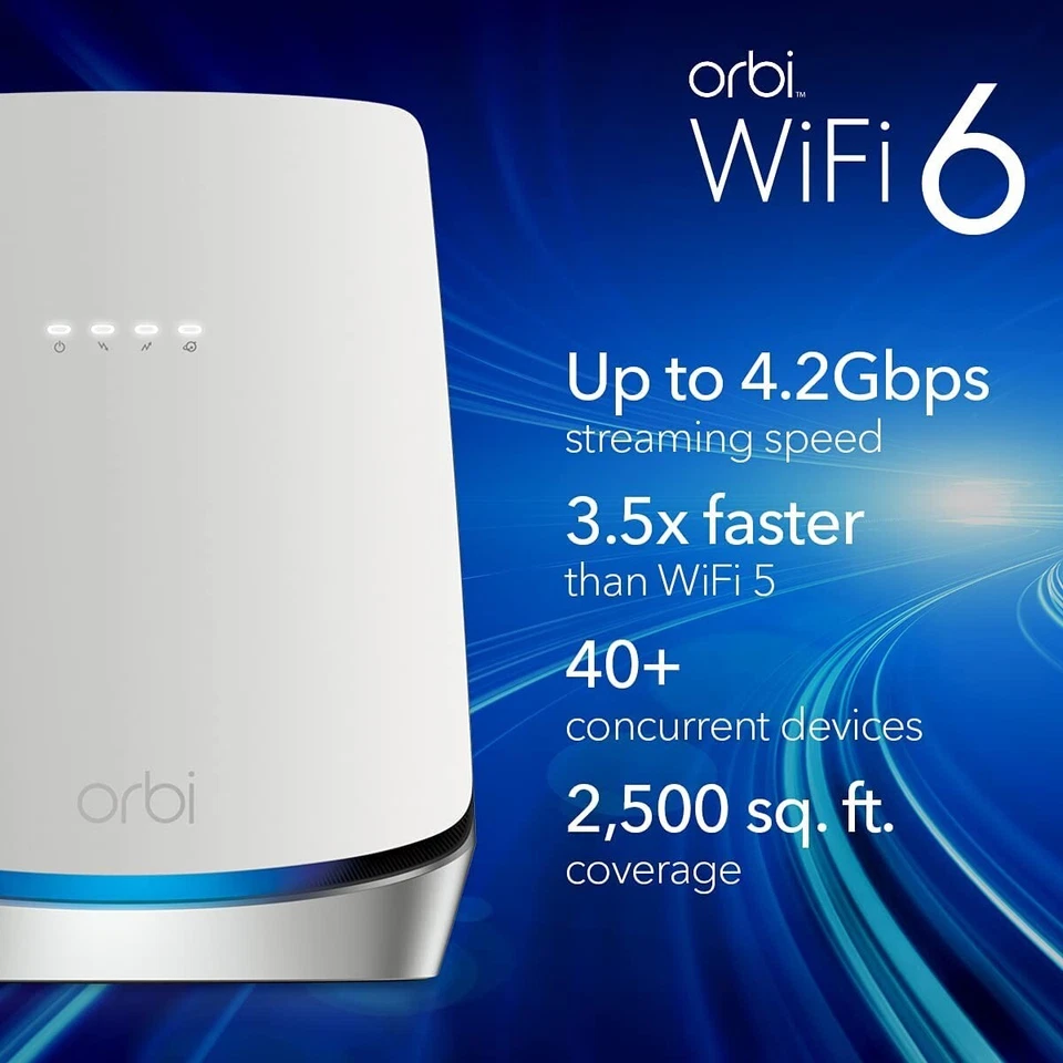NETGEAR Orbi WiFi 6 Router with DOCSIS 3.1 Built-in Cable Modem - Image 2 of 4