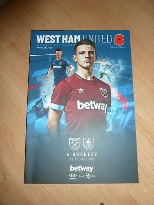 West Ham United v Burnley Official Match Day Programme | eBay