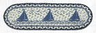 Braided Jute Stenciled Stair Tread Rug. SAILBOAT. Earth Rugs. 27" x 8.25"