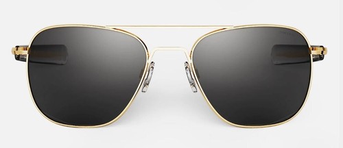 RANDOLPH AF058 55MM GOLD AMERICAN GRAY POLARIZED SUNGLASSES / SUNGLASSES - Picture 2 of 5
