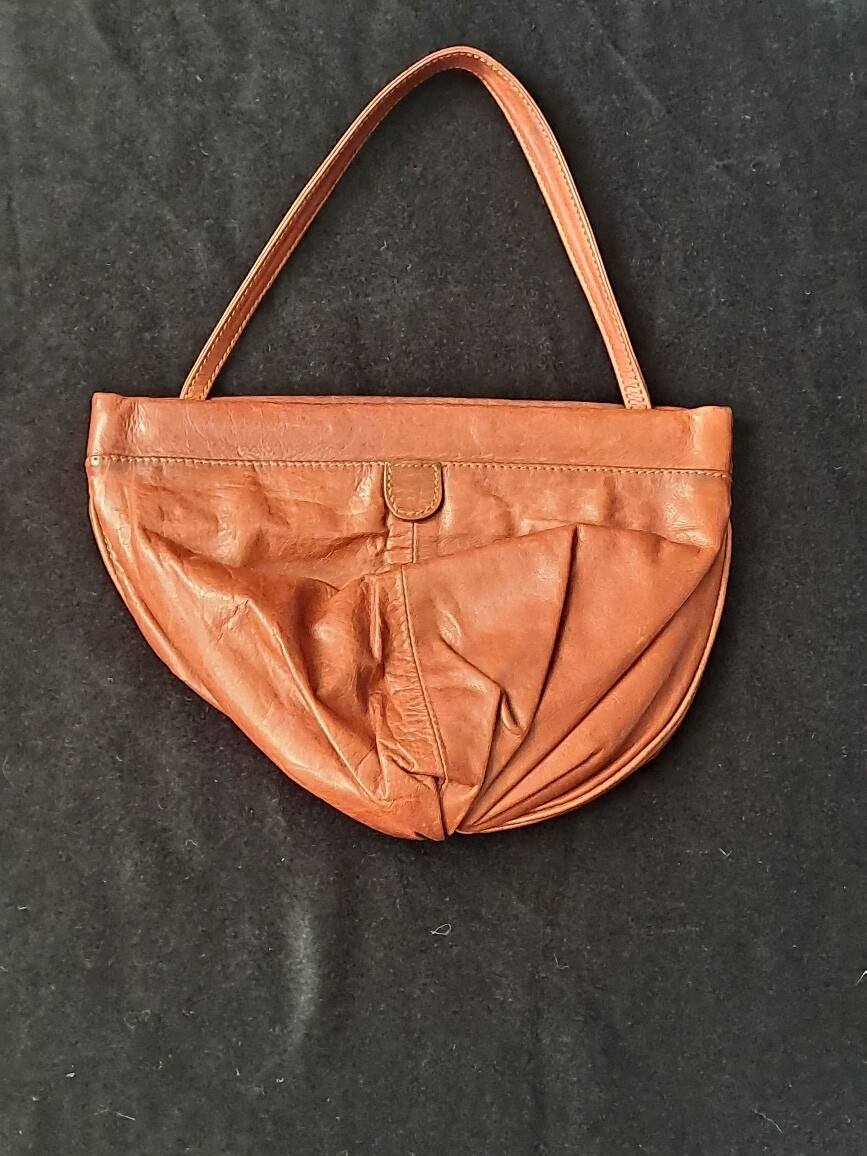 Jean Paul Gaultier Paris Brown Leather Handbag Bag Clutch Pouch