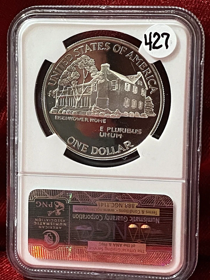 1990 P $1 Eisenhower Centennial Commemorative Silver Dollar NGC PF69 UC (427) - Image 2 of 2