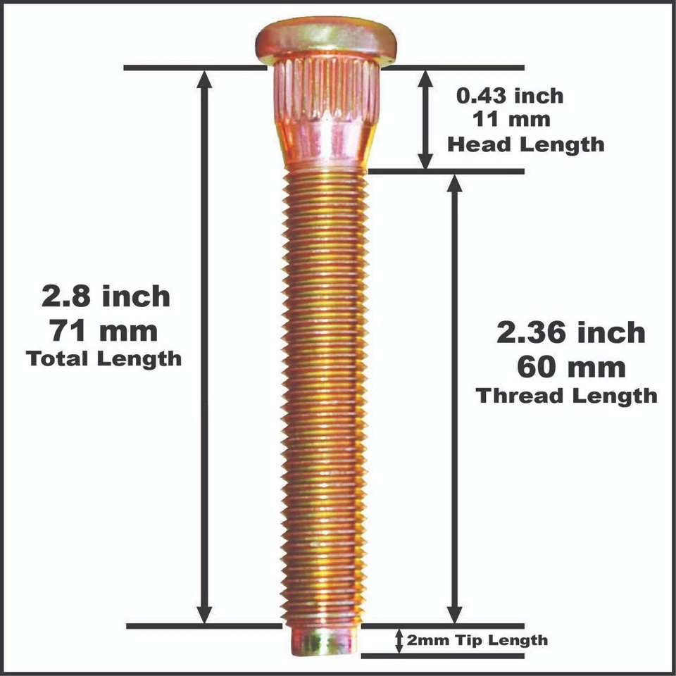 Tacos de rueda 71 mm de longitud total compatibles con Lexus GS450h año 2013 1 juego 10 piezas Foto 3 de 4