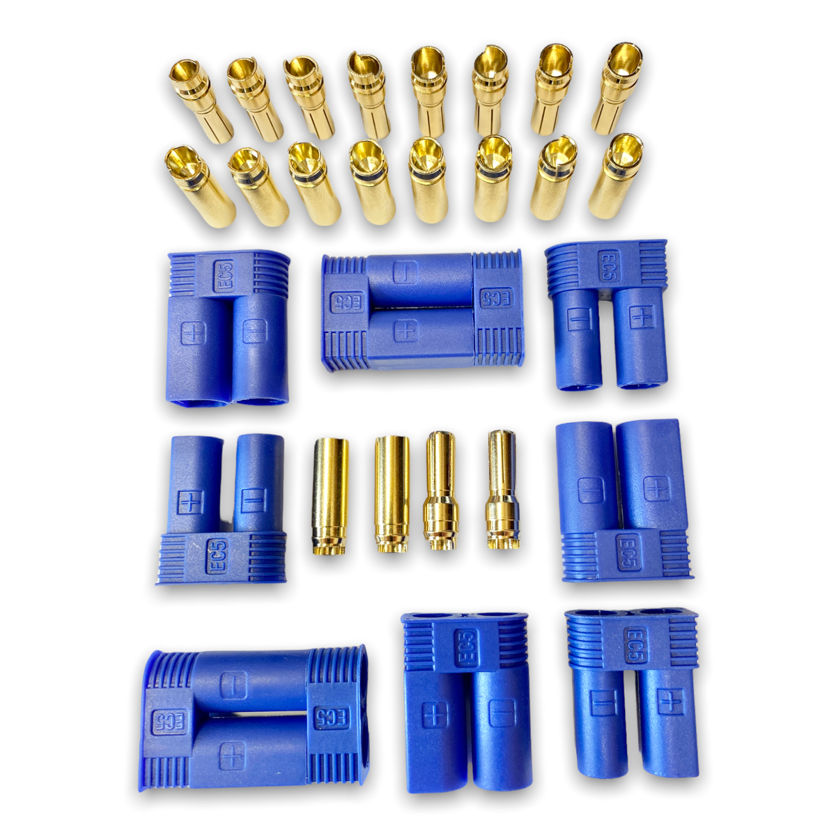 5 Pares De Conectores EC5 (10 Piezas) - Hembra Y Macho, Soporta Hasta 120A, Para Baterías LiPo