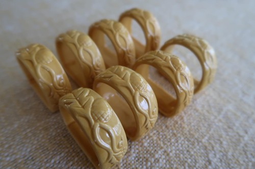 8 soportes para servilletas de cerámica de otoño cosecha de oro - Imagen 2 de 4