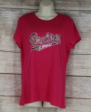 Realtree Womens Size Large XL Crew Neck T-Shirt Pink Camo