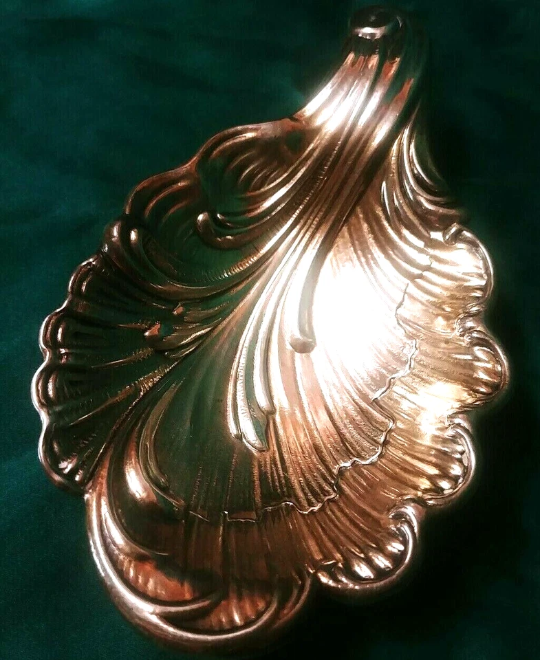 Plato Gorham Antiguo Raro Esterlina Art Nouveau Repousse Hoja Vieira SIN MONO Foto 4 de 4