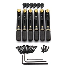 6 Strings Headless Electric Guitar Bridge Fanned Fret–Single Fixed Bridges Black