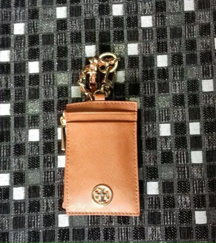 TORY BURCH ROBINSON LANYARD LUGGAGE SAFFIANO LEATHER ID/CREDIT CARD HOLDER