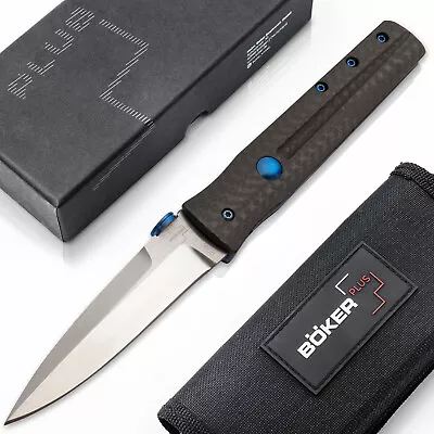 BÖKER BOKER PLUS® IcePick Dagger Pocket Knife 3.23" Blade VG-10 Carbon Handle 01BO199