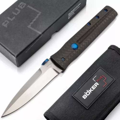 Boker Plus IcePick Dagger Pocket Knife 3.23" Blade VG-10 Carbon Handle ✔️01BO199