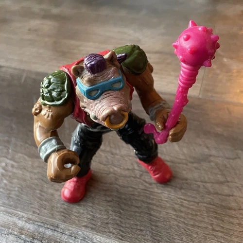 Vintage TMNT Bebop Warthog Pig Soft Head Action Figure Ninja Turtles 1988 - Mace