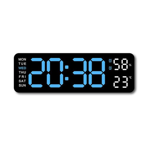 Big Digital LED Alarm Clock Snooze Temperature Date 24/12 Hour Time Desk Display - Picture 11 of 18