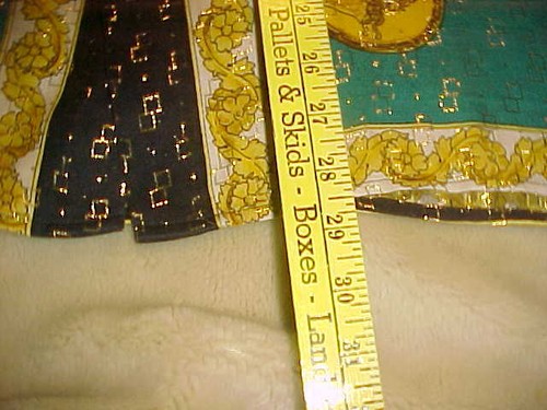VINTAGE MEN'S SILK METALLIC GREEK & ROMAN MULTICOLOR TURQUOISE SHIRT SIZE SMALL - Picture 6 of 12