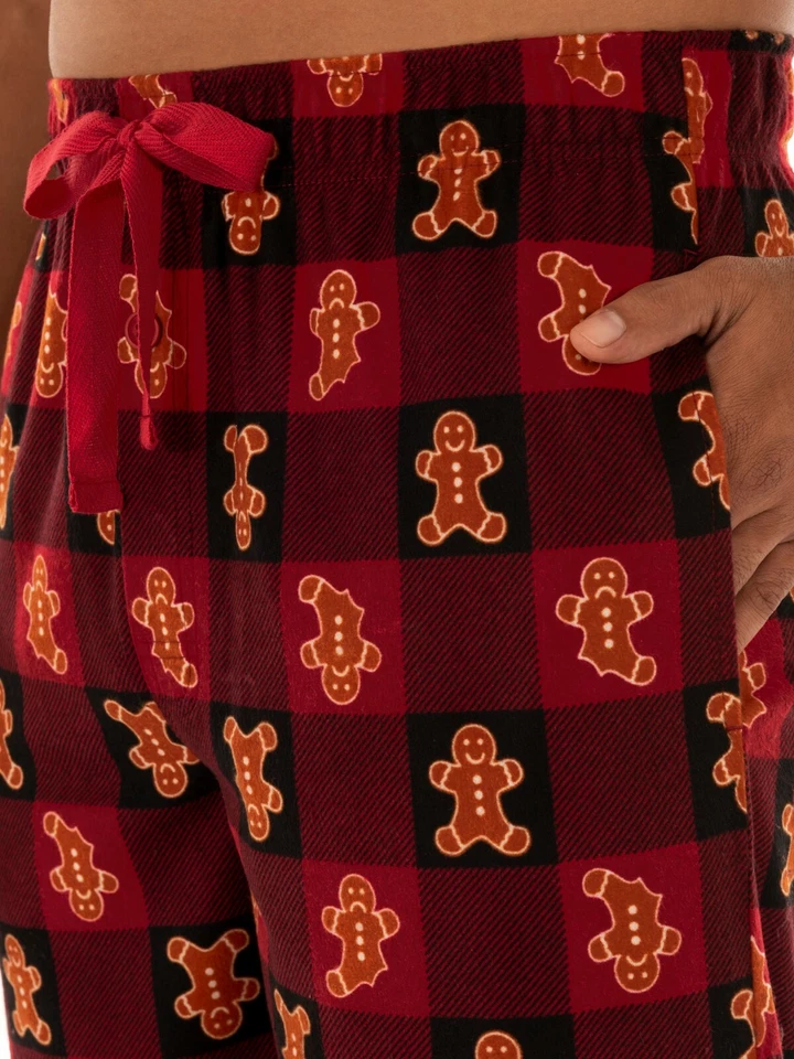 Fruit of the Loom пряничный человек Рождество флис сна пижамы брюки размер M-5XL - Изображение 2 из 4