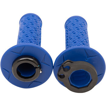 Moose Racing Lock on Grips 2 / 4 Stroke Motocross Dirtbike MX Blue Yamaha YZ WR - Foto 3 di 6