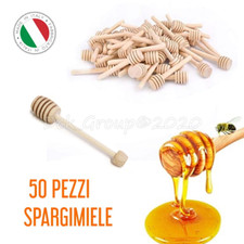 50 Pezzi Spargimiele Cucchiaini Bastoncini Legno di Faggio 95mm Vasetti Miele