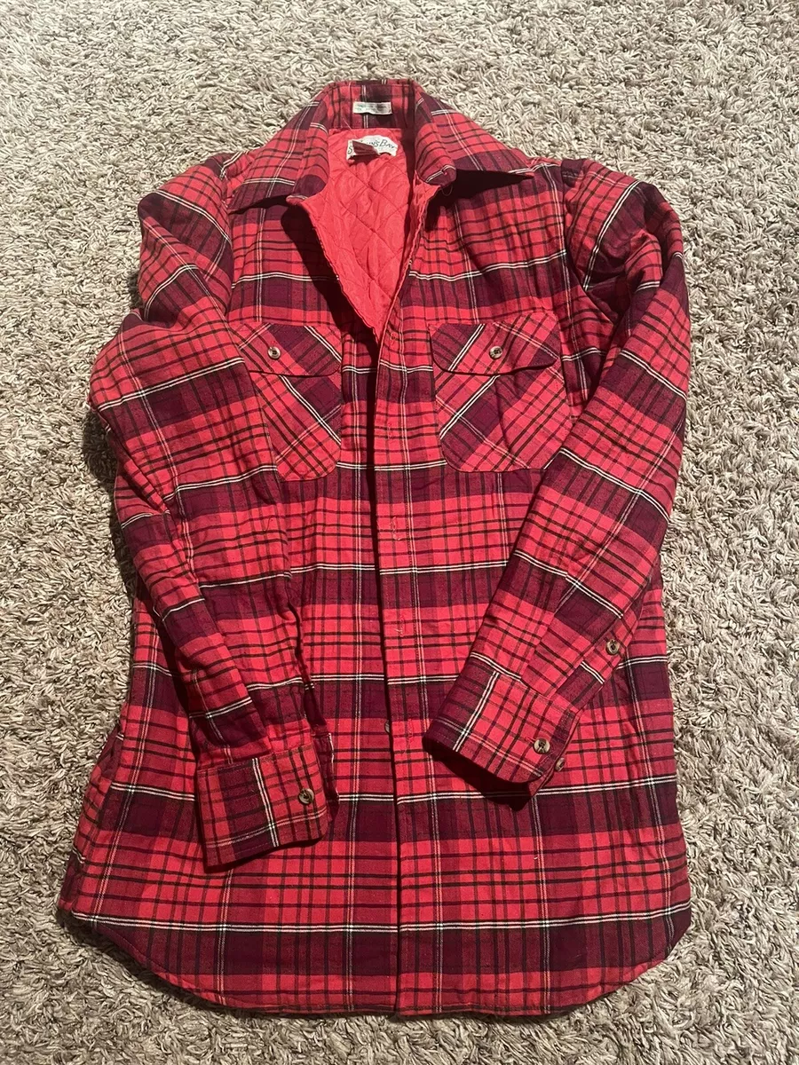 St john's bay quilted flannel shirt jacket top