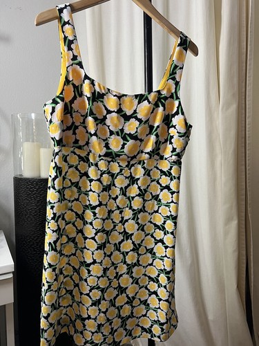Diane Von Furstenberg For Target 90's Shift Yellow Poppy Mini Dress Size 10