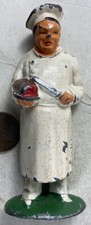 Vintage 1930's Lead Barclay Train Layout Chef With Roast