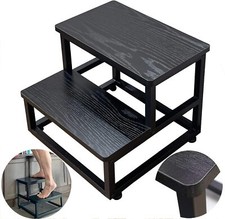 Wooden Bedside Step Stools for Adults Kids, Wood Step Stool for High Bed, Heavy