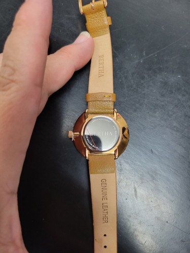 Bertha Frances Damen Zifferblatt blau Marmor Uhr Lederband - Bild 4 von 6