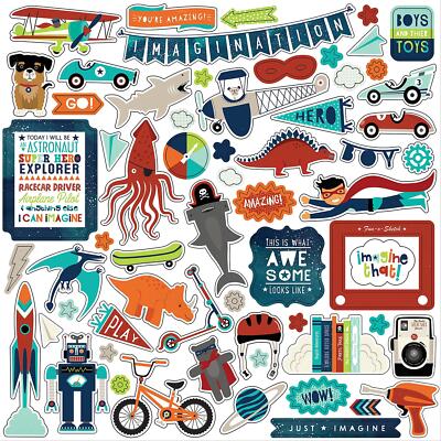 Echo Park Paper 12'' x 12'' Elements Imagine That Boy Cardstock Stickers