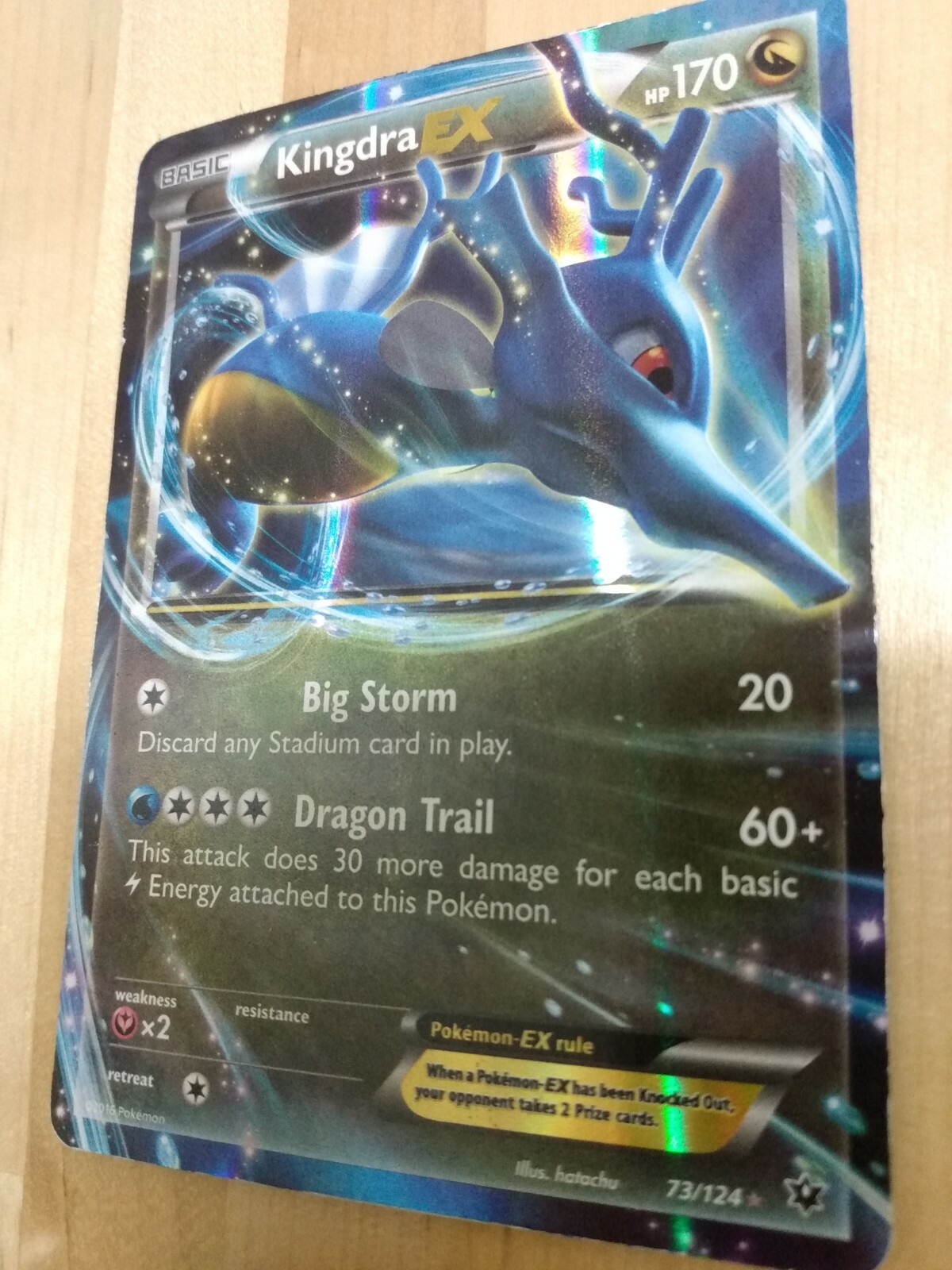 2016 POKEMON XY FATES COLLIDE KINGDRA EX 73/124 Gem some flaws on back