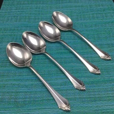 4 Oneida USA KENWOOD Stainless SOUP SPOONS Oval Place Flatware