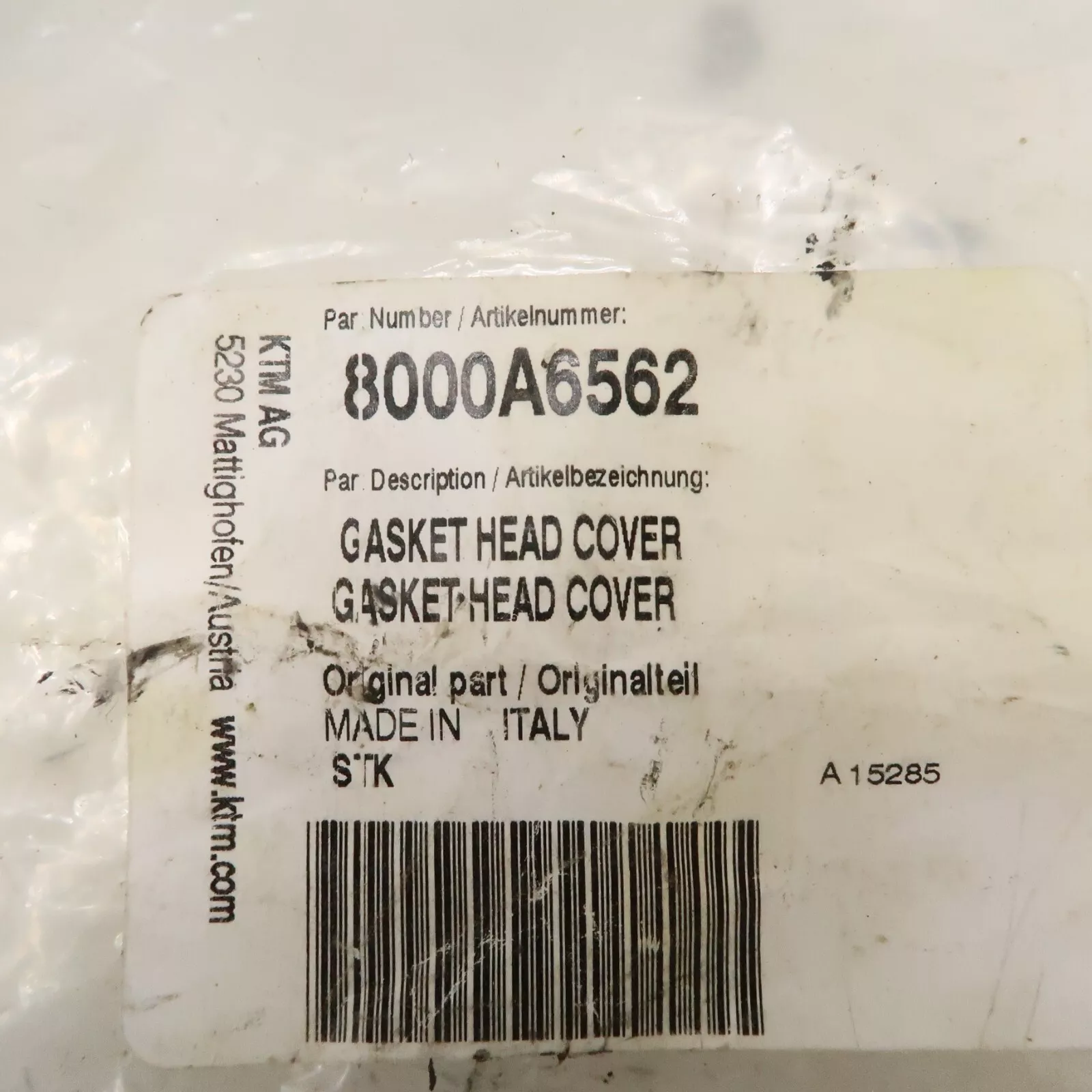 Head cover gasket - 8000A6562 *SALE* Head cover gasket - 8000A6562 *SALE*