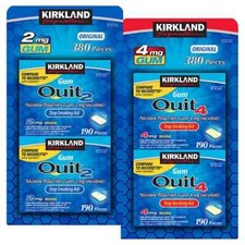 Kirkland Signature 2 mg or 4 mg Quit Smoking Gum Nicotine Polacrilex 380 Pieces
