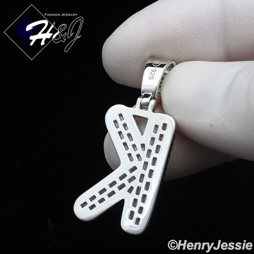 925 STERLING SILBER BLING CZ VERGOLDET/SILBER 26 ANFANGSBUCHSTABEN ANHÄNGER*SP412 - Bild 64 von 158