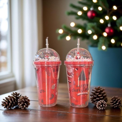 Christmas Ice Cup with Light Cute Cartoon Water Bottle A6H9 - Picture 12 of 18