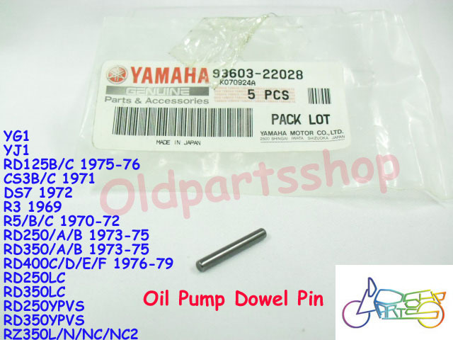 Yamaha R5 RD350 RD400 RD350YPVS RZ350 RD350LC Oil Pump Shaft Pin NOS ...
