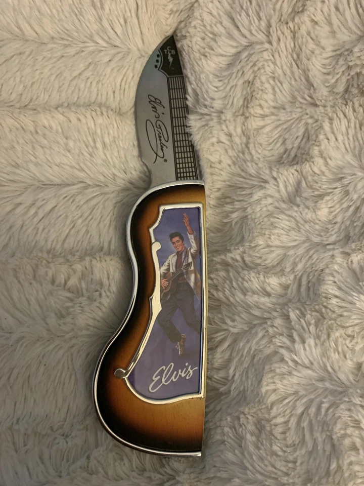Navaja de Bolsillo Franklin Mint-Elvis Presley Guitar Collectors con Estuche Foto 2 de 4