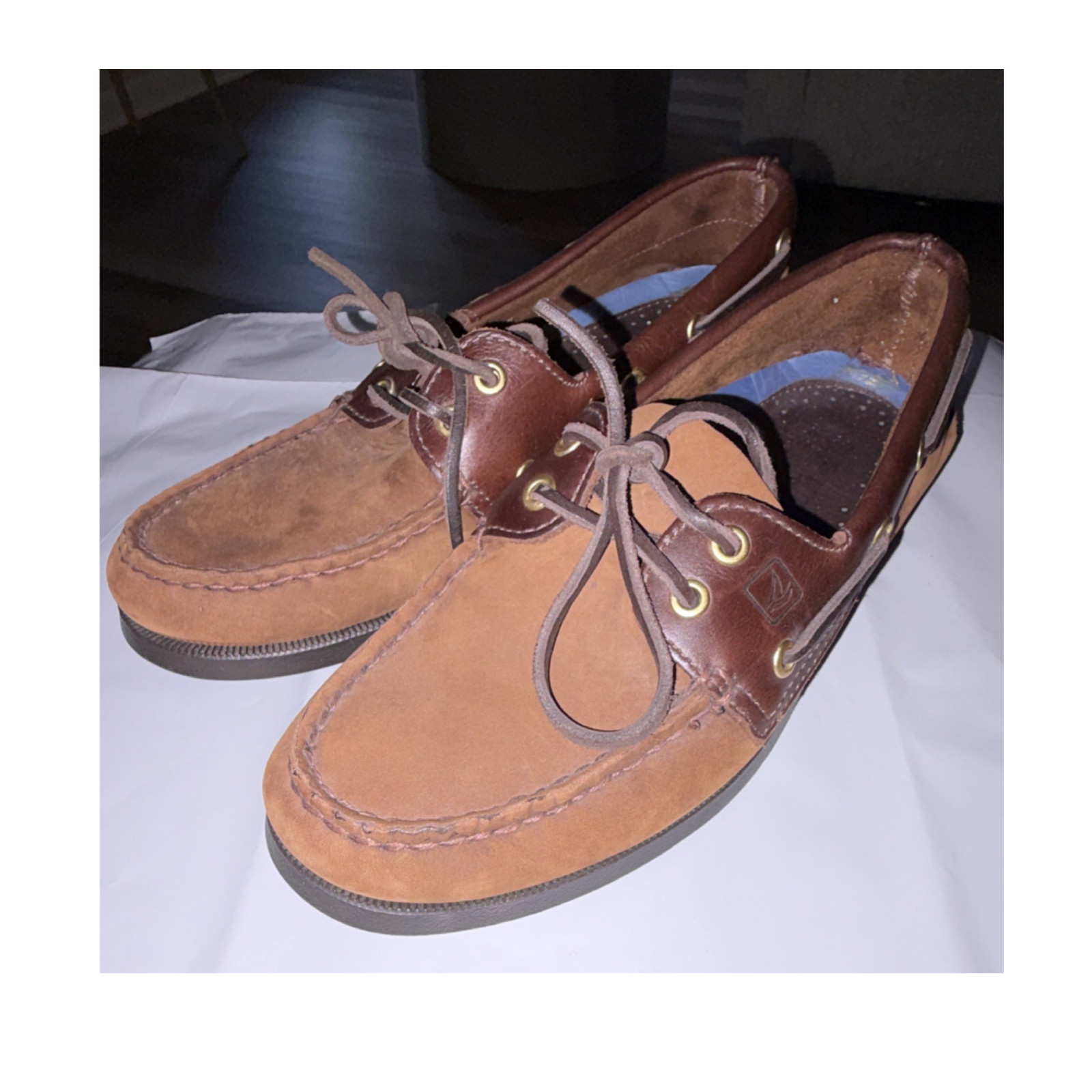 Sperry Top-Sider Men’s Brown Leather Boat Shoes Lace-Up 7.5 M Top-Sider