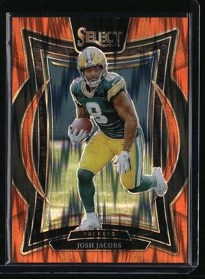 2024 Panini Select Josh Jacobs #73 Orange Prizm Shock SN #/499 Green Bay Packers