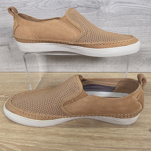 Clarks Mesh Casual Slip On Men's Size UK 9.5 G Light Tan Brown Nubuck Loafer - Picture 3 of 18