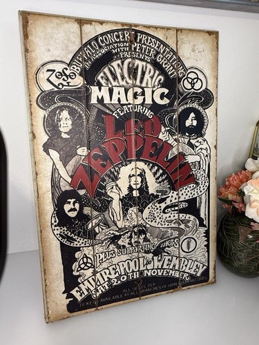 Vintage Official Led Zeppelin Wooden Hanging Wall Art Classic Rock Concert 2007 - Bild 12 von 24