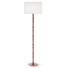 Robert Abbey Kane 1Lt Floor Lamp, Ruby Red/Nickel/Ascot White Shade - RR74