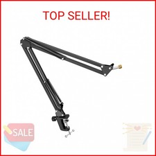 Microphone Arm Stand, FIFINE Suspension Boom Scissor Mic Stand with Heavy Duty C