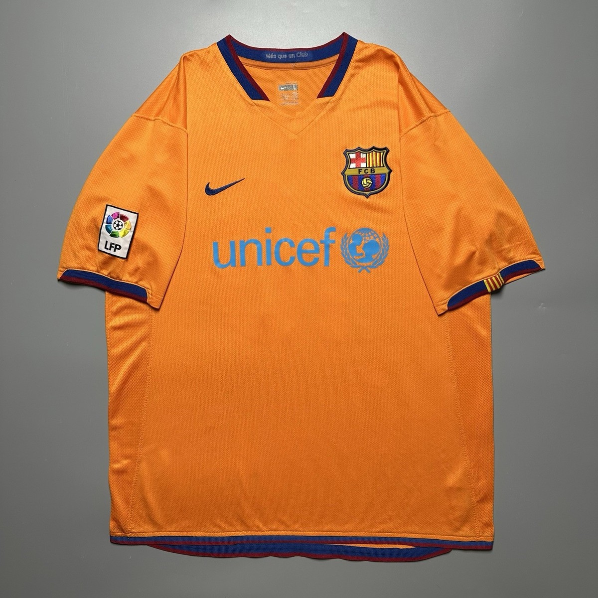 2007/2008 NIKE FCバルセロナ RONALDINHO 10 M BARCELONA NIKE 2007/2008 FOOTBALL AWAY JERSEY #10 RONALDINHO SIZE