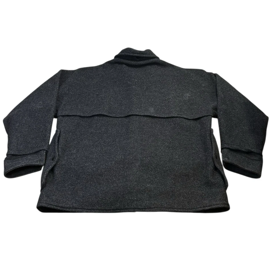 Rare Vintage Orvis Double Mackinaw Jacket Men’s XL Dark Grey 50 Inch Chest Wool - Image 2 of 4