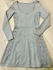 Victoria's Secret Gray Knit Fit & Flare Dress Long Sleeve Geometric XS